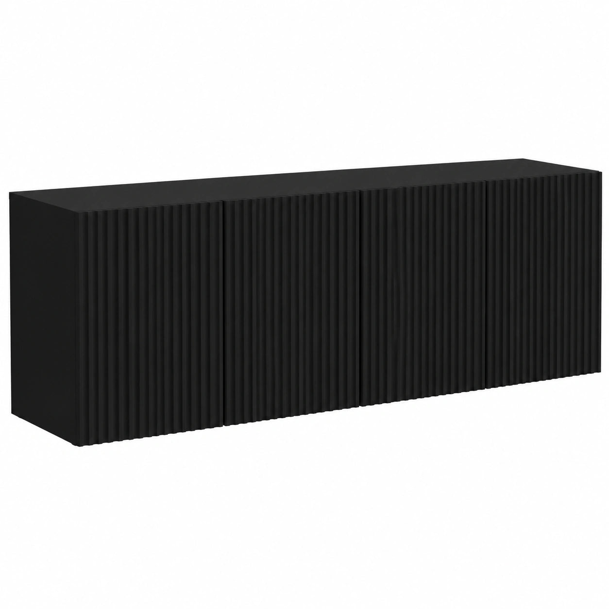 Mobile TV in legno nero con vani portaoggetti, set 2 pezzi, design minimalista scandinavo per soggiorno, dimensioni 59,5 x 31 x 40 cm