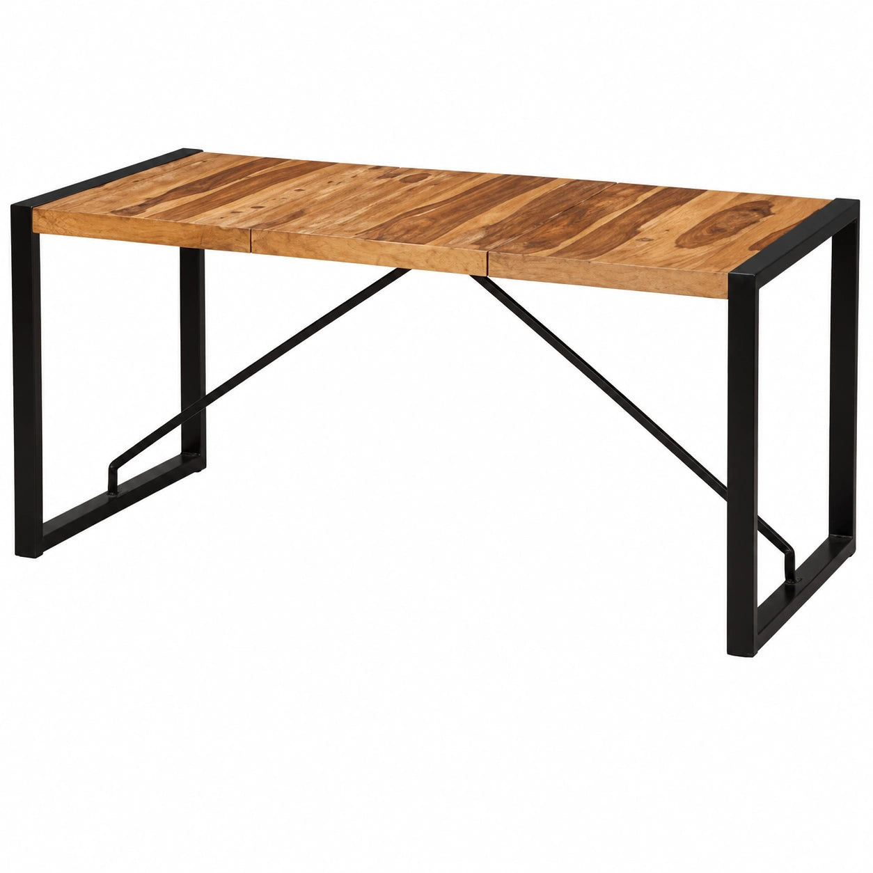 Tavolo da Pranzo Industriale in Acacia e Acciaio 200x100 cm
