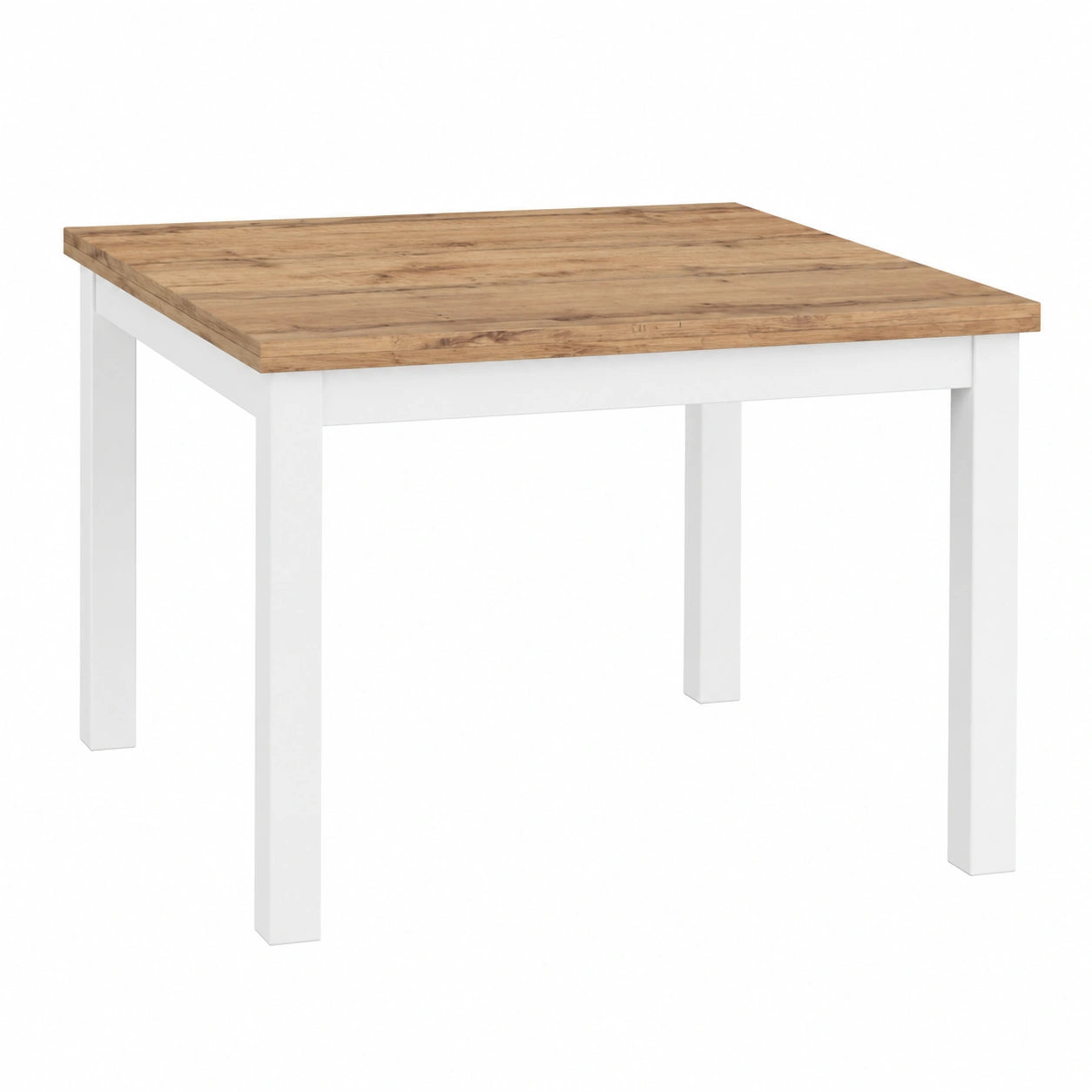 PAZZO DESIGN Tavolo da Pranzo Estensibile Giuliano, Rovere Rustico con Gambe Bianche, 90x90x76,5 cm, Prodotto in Italia