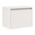 Armadietti Bianchi in Legno di Pino Massello 45x30x35 cm, Set da 2