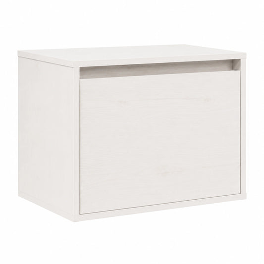 Armadietti Bianchi in Legno di Pino Massello 45x30x35 cm, Set da 2