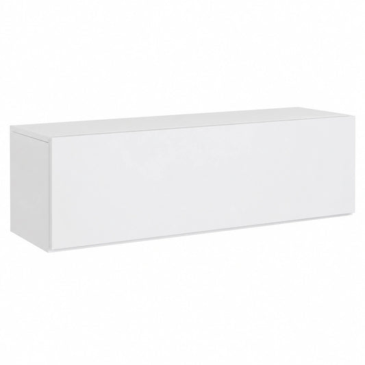 Pensile Mundi Moderno con Ribalta, Bianco Laccato, Made in Italy