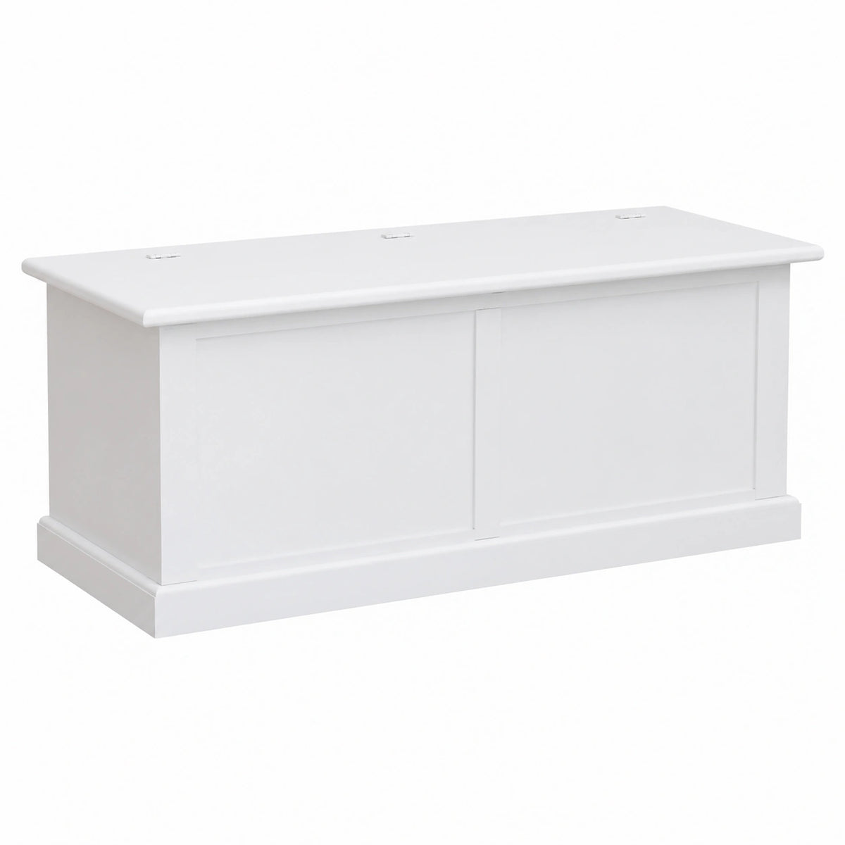 Cassapanca in Legno Bianco Spaziosa 120 x 42 x 50 cm