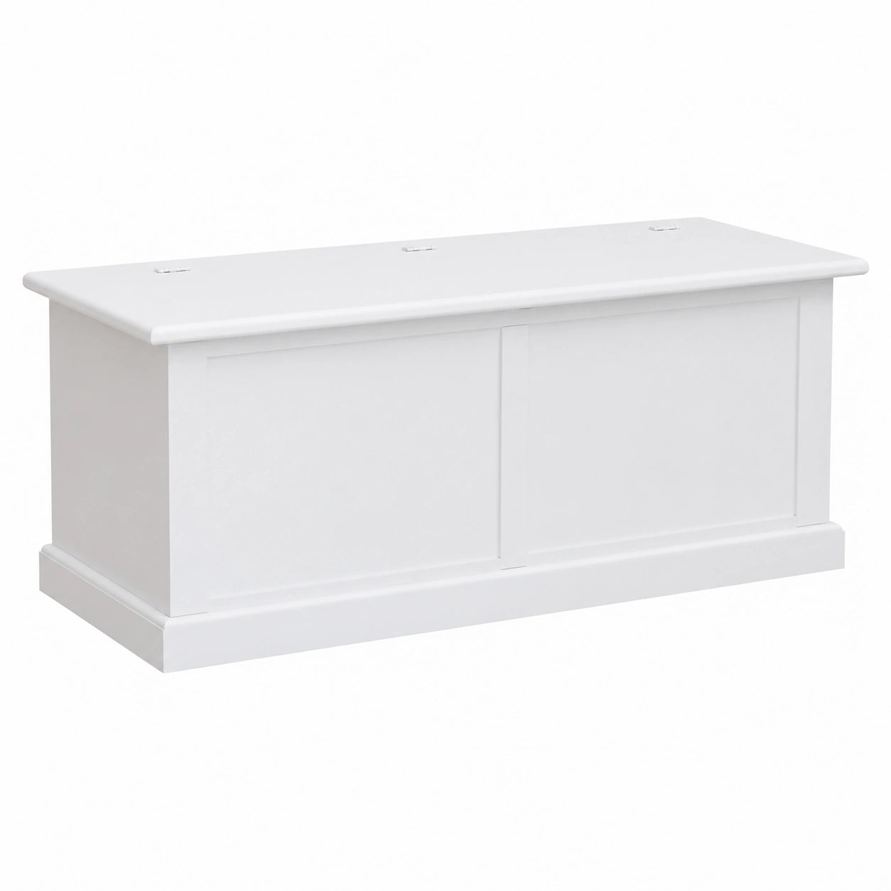 Cassapanca in Legno Bianco Spaziosa 120 x 42 x 50 cm