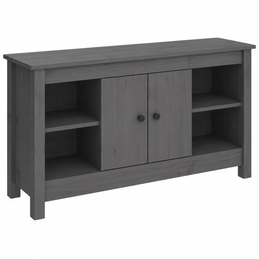 Mobile Porta TV in Legno Massiccio di Pino, Stile Scandinavo, 103x36,5x52 cm, Colore Grigio