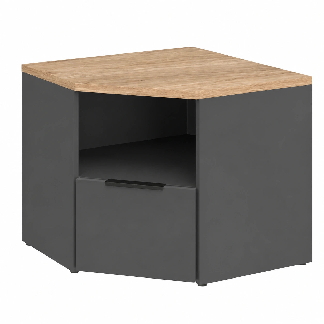 Mobile TV Basso Piave in Antracite e Sonoma, 68 x 50 cm