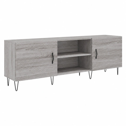 Mobile TV in legno Sonoma e ferro, 150x30x50 cm, design scandinavo moderno con spazio portaoggetti, per soggiorno elegante e minimalista