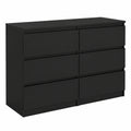 Cassettiera Moderna 6 Cassetti 120x80x40 cm per Camera e Soggiorno - Salvaspazio Elegante Nero