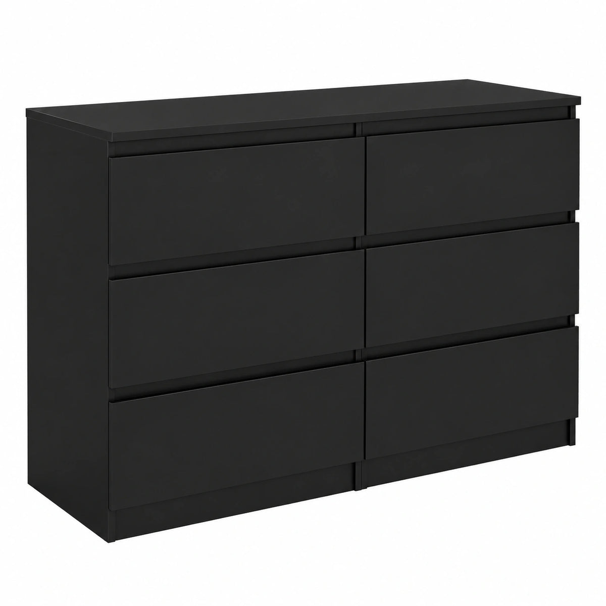 Cassettiera Moderna 6 Cassetti 120x80x40 cm per Camera e Soggiorno - Salvaspazio Elegante Nero