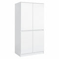 Armadio Alto Moderno 4 Ante Bianco 60x39x180 cm – Scarpiera Salvaspazio Multiuso