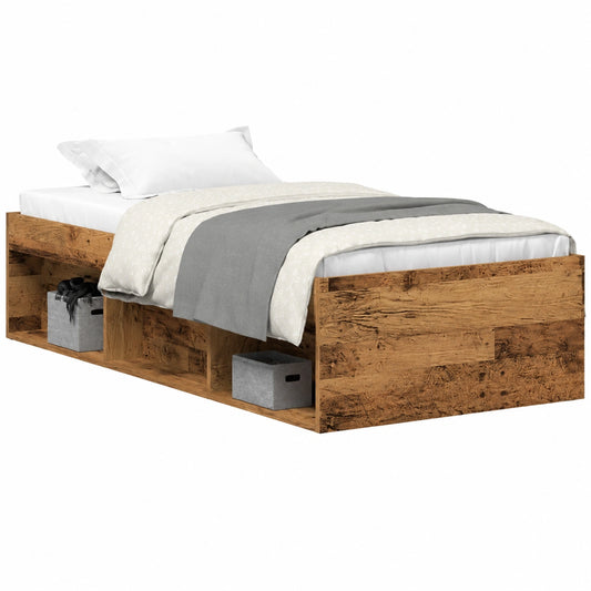Struttura Letto Singolo in Legno Antico 75x190 cm, Senza Materasso