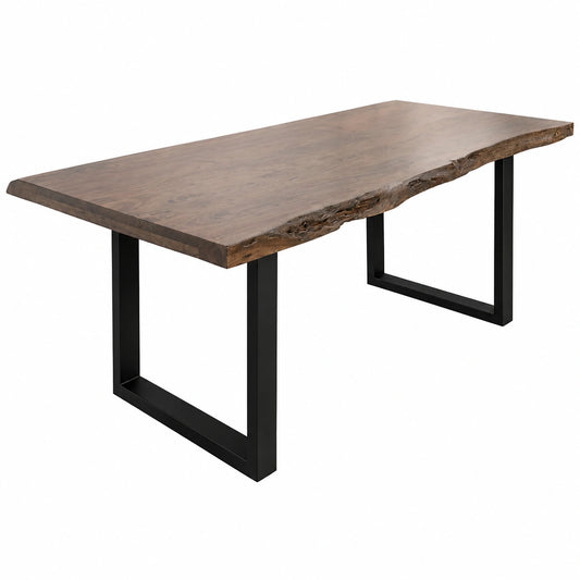 Tavolo da Pranzo in Acacia con Gambe in Ferro Antracite 200x100cm