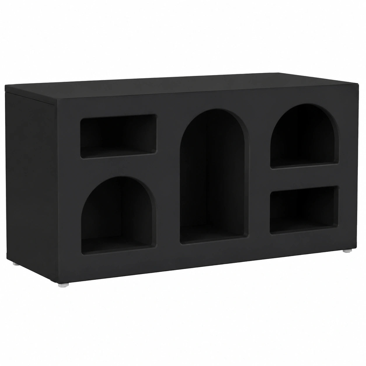 Mobile TV Nero in Legno, Stile Scandinavo, 80x35x40 cm, per Soggiorno e Camera da Letto
