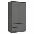 Armadio STAR S 90 cm con 2 Ante e 2 Cassetti Grigio Grafite