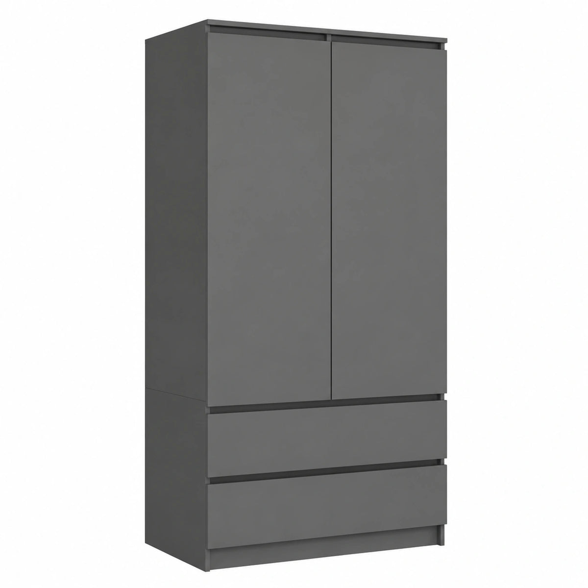 Armadio STAR S 90 cm con 2 Ante e 2 Cassetti Grigio Grafite