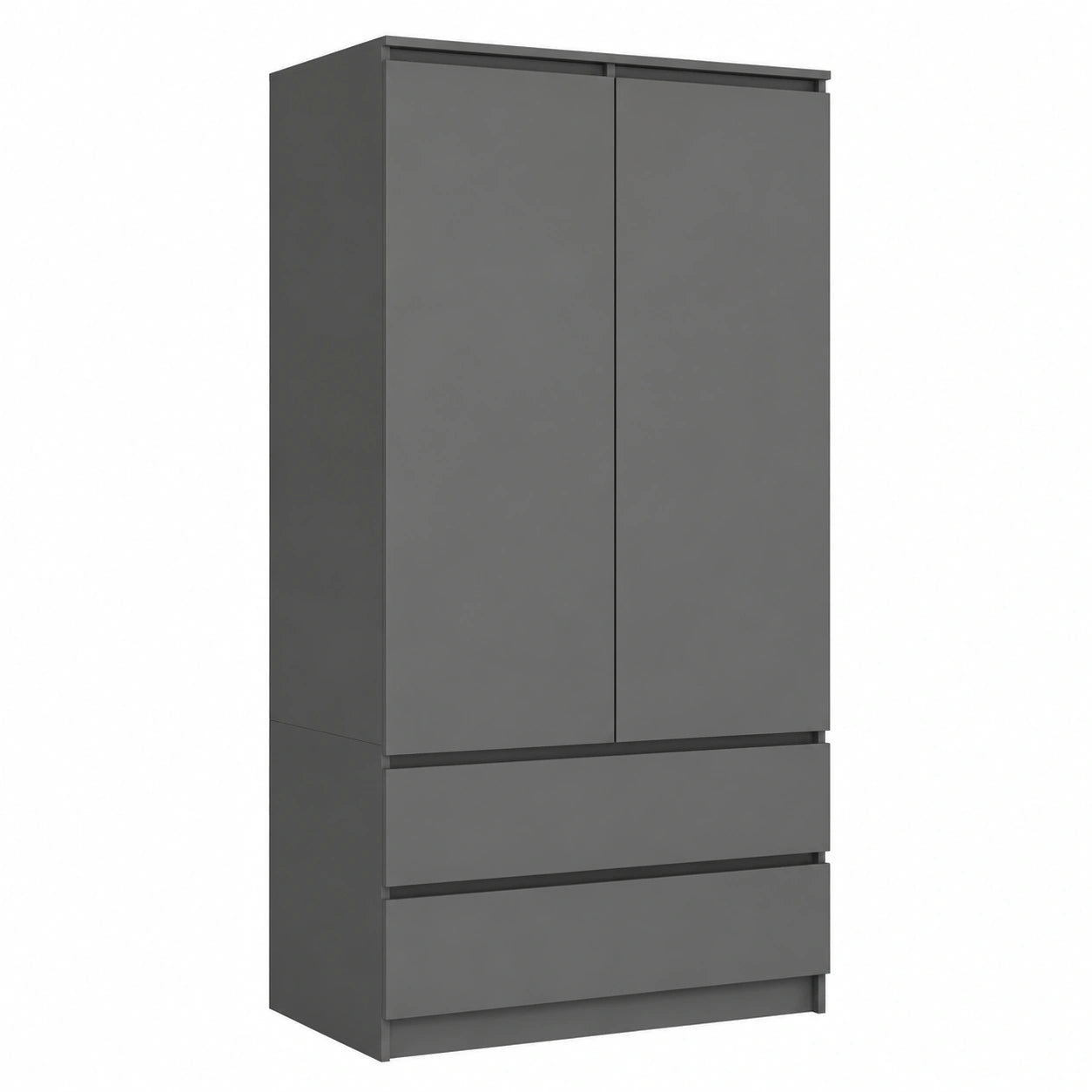 Armadio STAR S 90 cm con 2 Ante e 2 Cassetti Grigio Grafite