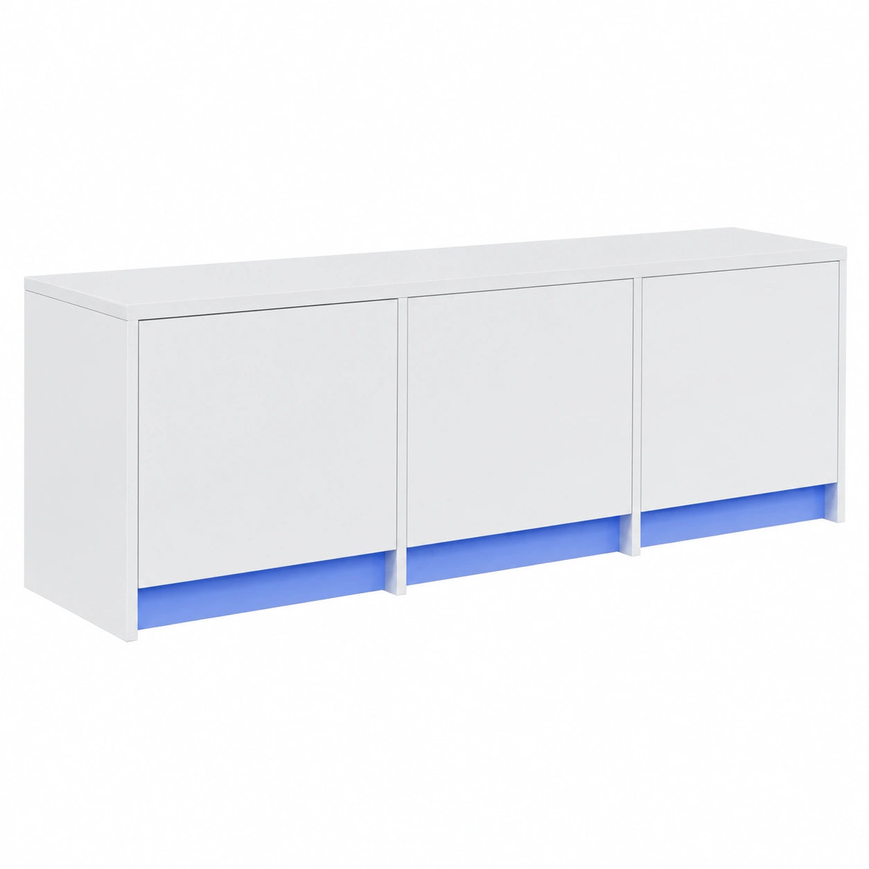 Mobile Porta TV Stile Moderno con LED, 3 Cassetti in Legno Multistrato, 140x34x40 cm, per Salotto Scandinavo