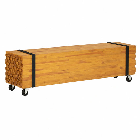 Mobile TV scandinavo in teak, marrone, con vano portaoggetti, 110x30x30 cm