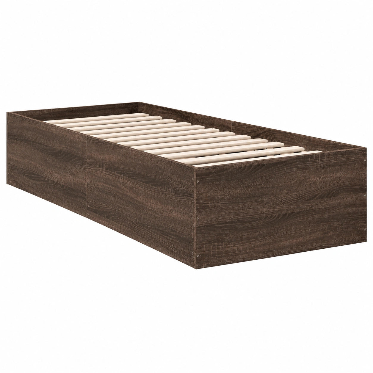 Letto Singolo in Truciolato Rovere Marrone 75x190 cm Senza Materasso
